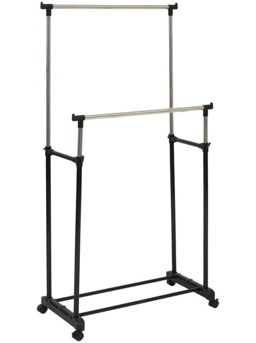 Portant à vêtements double sur roulettes en métal icare - Kiabi