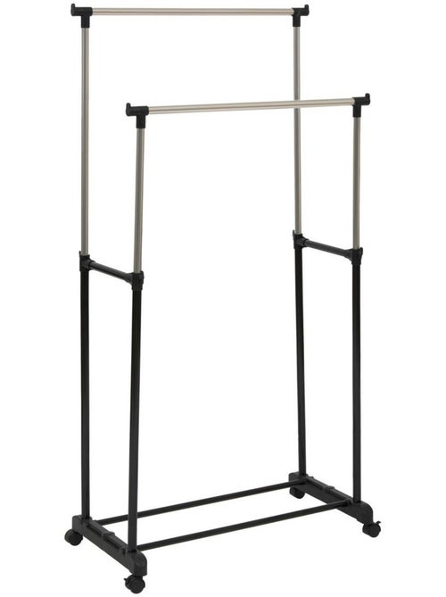 Portant à vêtements double sur roulettes en métal icare - Kiabi