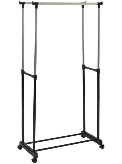 Portant à vêtements double sur roulettes en métal icare - Kiabi