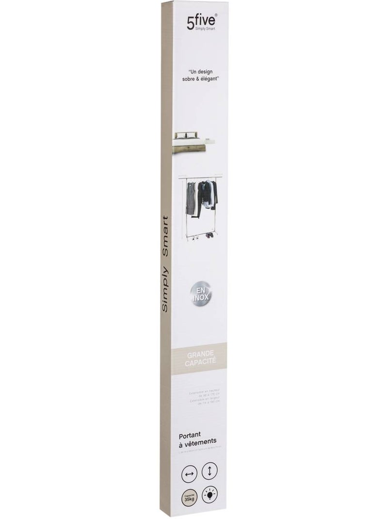 Portant à vêtements en inox achille Argent - Kiabi
