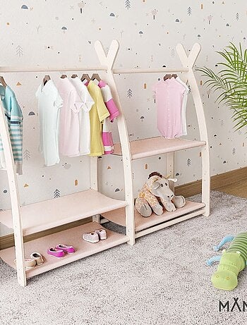 Portant à vêtements enfant – bois 106 × 32 × 95 cm