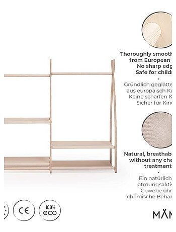 Portant à vêtements enfant – bois 106 × 32 × 95 cm