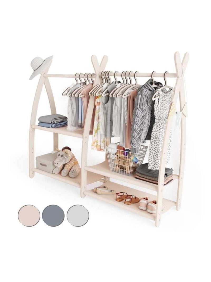 Portant à vêtements enfant  – bois 106 × 32 × 95 cm Beige - Kiabi