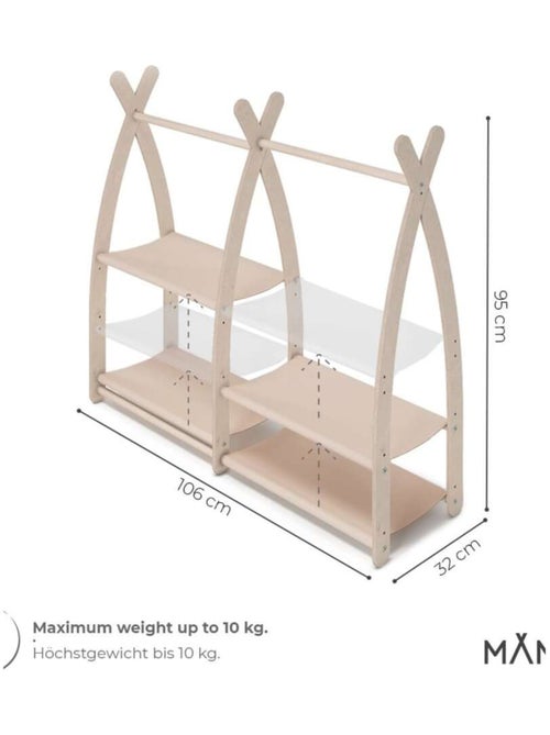 Portant à vêtements enfant  – bois 106 × 32 × 95 cm - Kiabi