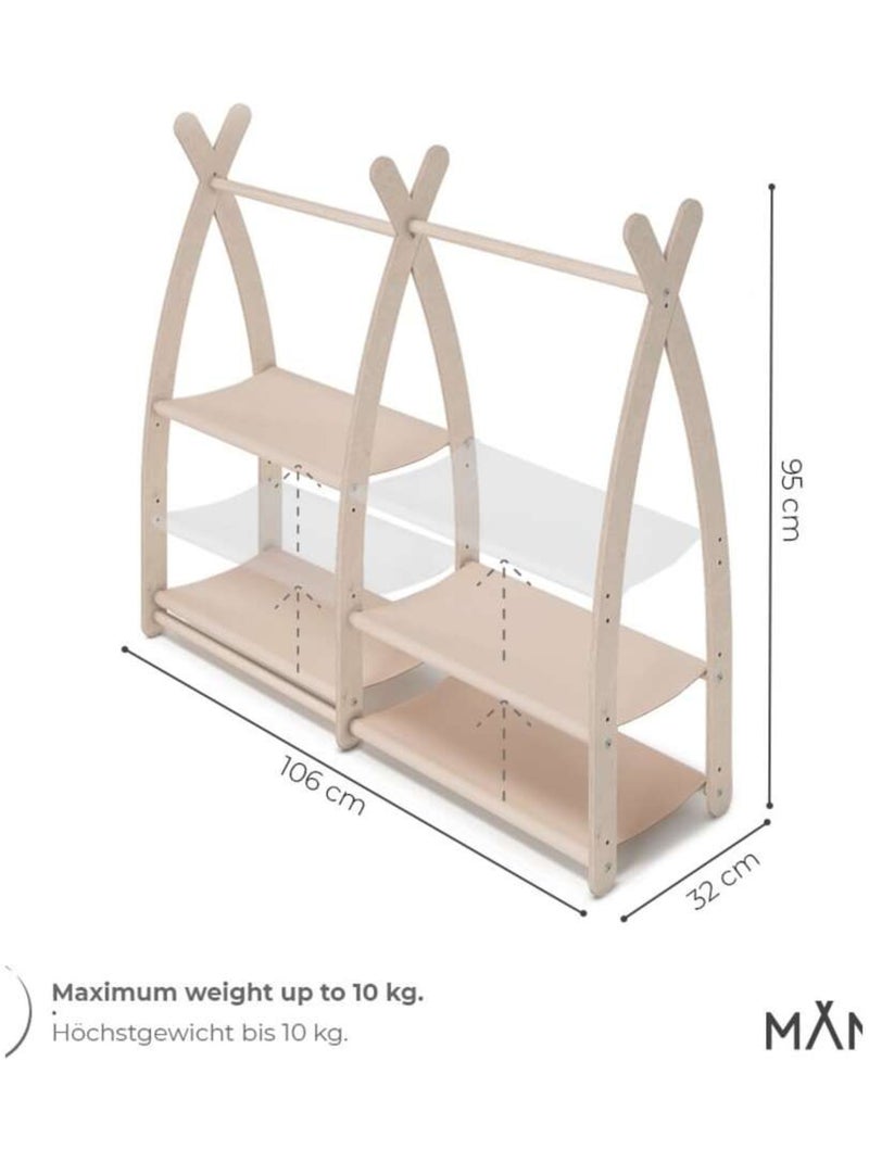 Portant à vêtements enfant  – bois 106 × 32 × 95 cm Beige - Kiabi