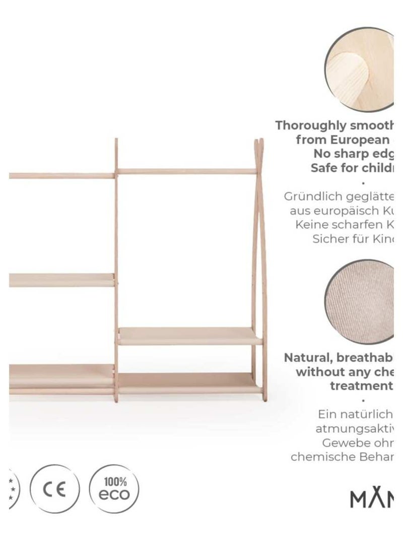 Portant à vêtements enfant  – bois 106 × 32 × 95 cm Beige - Kiabi