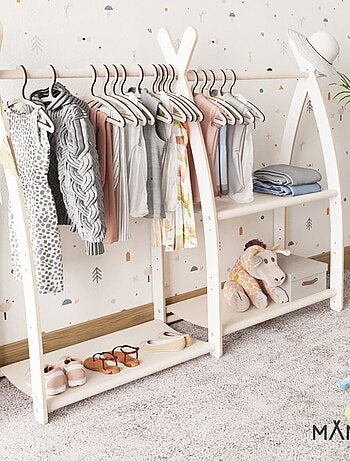 Portant à vêtements enfant – bois 106 × 32 × 95 cm