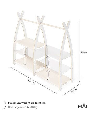 Portant à vêtements enfant – bois 106 × 32 × 95 cm