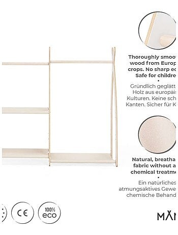 Portant à vêtements enfant – bois 106 × 32 × 95 cm