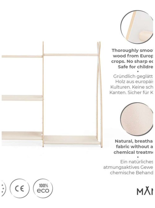 Portant à vêtements enfant  – bois 106 × 32 × 95 cm - Kiabi