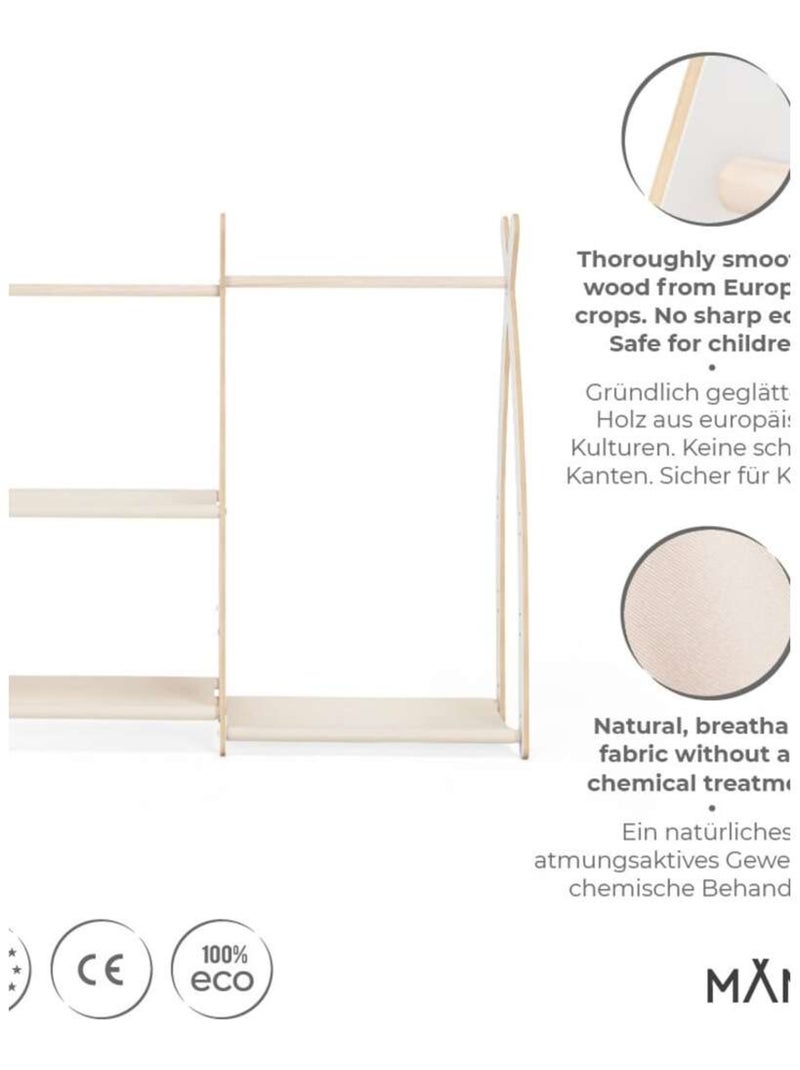 Portant à vêtements enfant  – bois 106 × 32 × 95 cm Beige - Kiabi