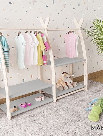 Portant à vêtements enfant – bois 106 × 32 × 95 cm