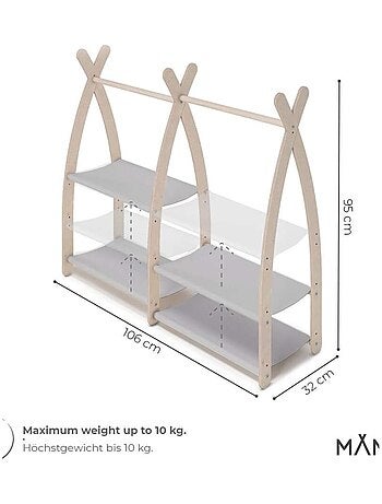Portant à vêtements enfant – bois 106 × 32 × 95 cm