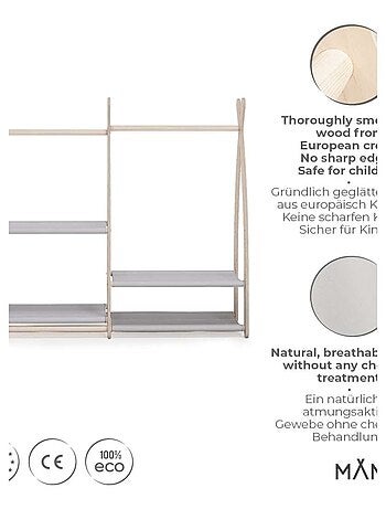 Portant à vêtements enfant – bois 106 × 32 × 95 cm