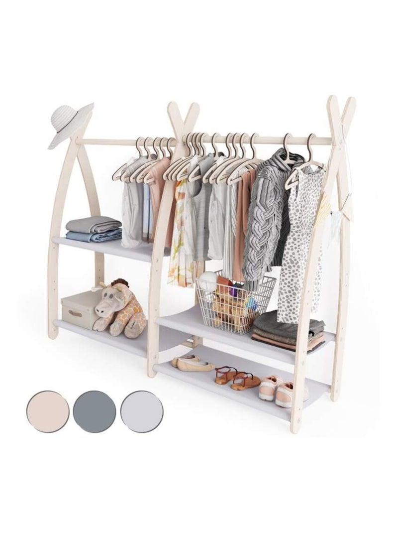 Portant à vêtements enfant  – bois 106 × 32 × 95 cm Gris clair - Kiabi
