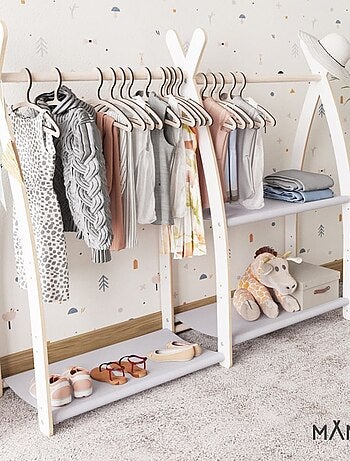 Portant à vêtements enfant – bois 106 × 32 × 95 cm