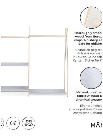 Portant à vêtements enfant – bois 106 × 32 × 95 cm