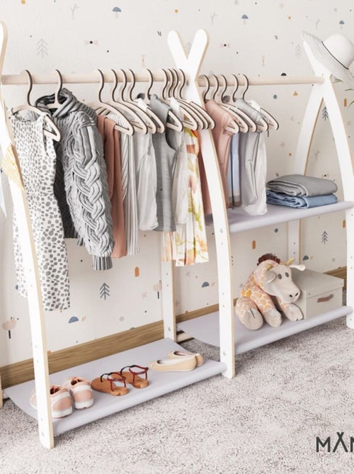 Portant à vêtements enfant  – bois 106 × 32 × 95 cm - Kiabi