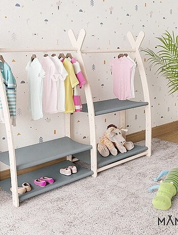 Portant à vêtements enfant – bois 106 × 32 × 95 cm