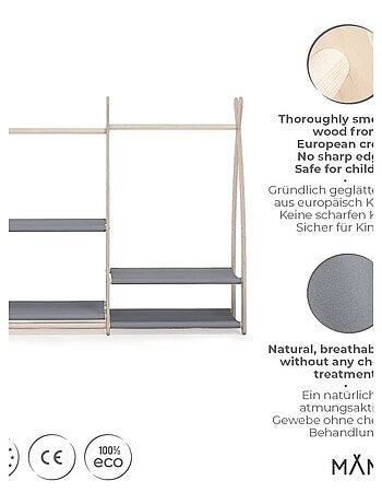Portant à vêtements enfant – bois 106 × 32 × 95 cm