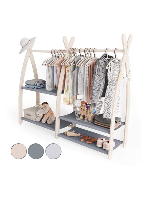 Portant à vêtements enfant  – bois 106 × 32 × 95 cm - Kiabi