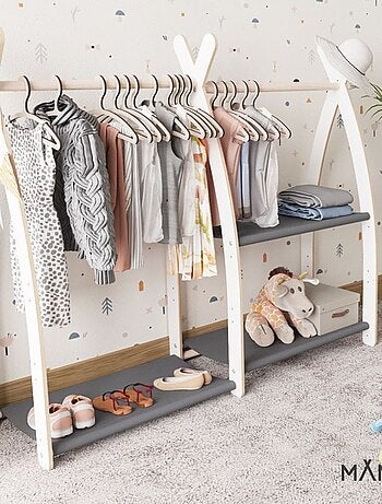 Portant à vêtements enfant – bois 106 × 32 × 95 cm