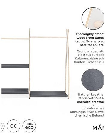 Portant à vêtements enfant – bois 106 × 32 × 95 cm