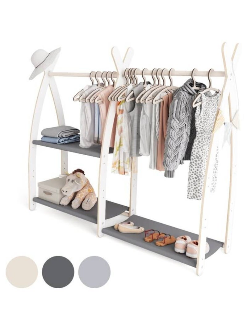 Portant à vêtements enfant  – bois 106 × 32 × 95 cm Gris foncé - Kiabi