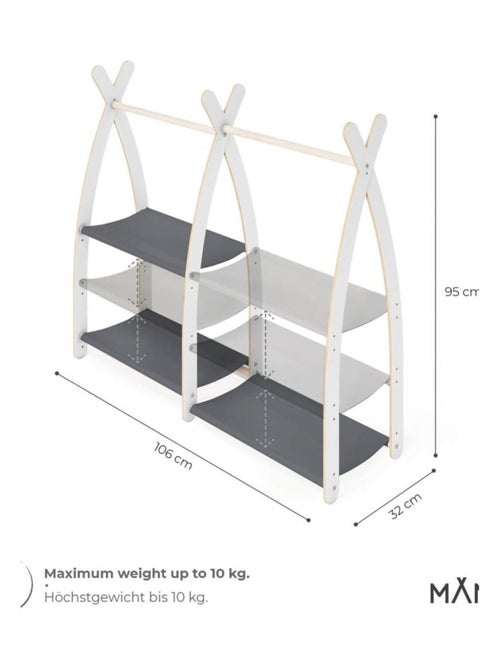 Portant à vêtements enfant  – bois 106 × 32 × 95 cm - Kiabi