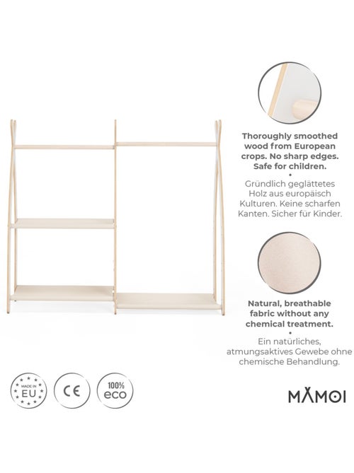 Portant à vêtements enfant MAMOI – bois blanc 106 × 32 × 95 cm - Kiabi Portant à vêtements enfant MAMOI – bois blanc 106 × 32 × 95 cm - Kiabi