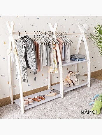 Portant à vêtements enfant mamoi bois blanc 106 × 32 × 95 cm