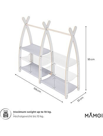 Portant à vêtements enfant mamoi bois blanc 106 × 32 × 95 cm