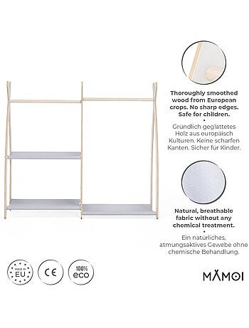 Portant à vêtements enfant mamoi bois blanc 106 × 32 × 95 cm