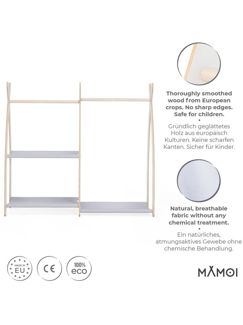 Portant à vêtements enfant mamoi bois blanc 106 × 32 × 95 cm Gris clair - Kiabi