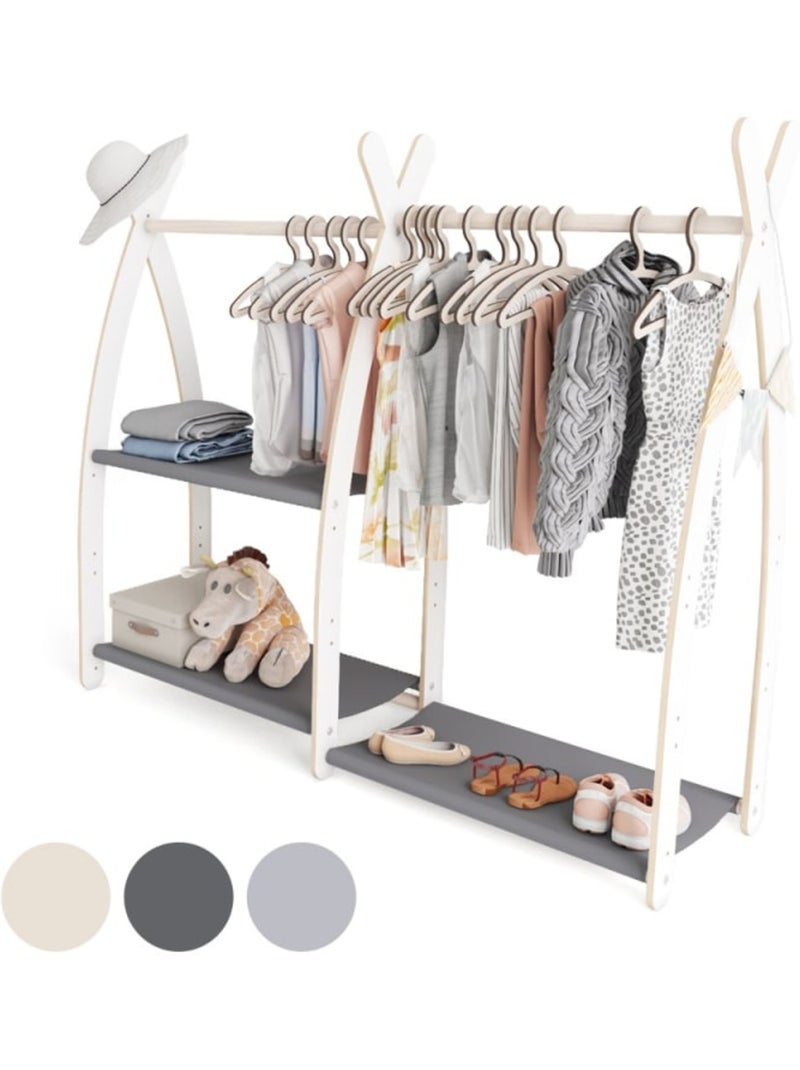 Portant à vêtements enfant mamoi bois blanc 106 × 32 × 95 cm Gris - Kiabi