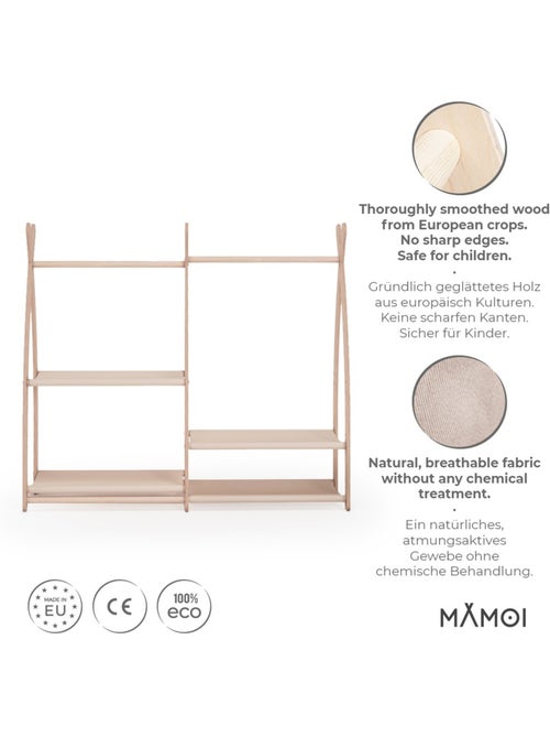 Portant à vêtements enfant MAMOI – bois naturel 106 × 32 × 95 cm - Kiabi