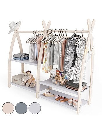 Portant à vêtements enfant mamoi bois naturel 106 × 32 × 95 cm
