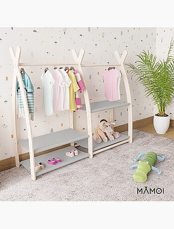 Portant à vêtements enfant mamoi bois naturel 106 × 32 × 95 cm