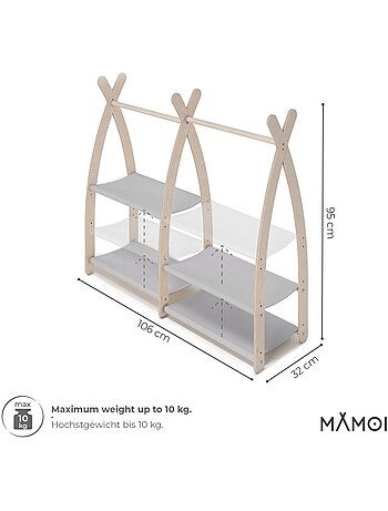 Portant à vêtements enfant mamoi bois naturel 106 × 32 × 95 cm
