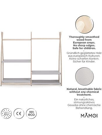 Portant à vêtements enfant mamoi bois naturel 106 × 32 × 95 cm