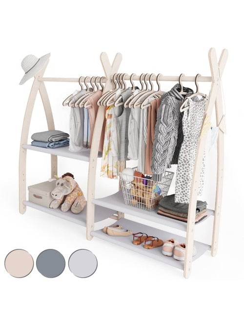 Portant à vêtements enfant mamoi bois naturel 106 × 32 × 95 cm - Kiabi