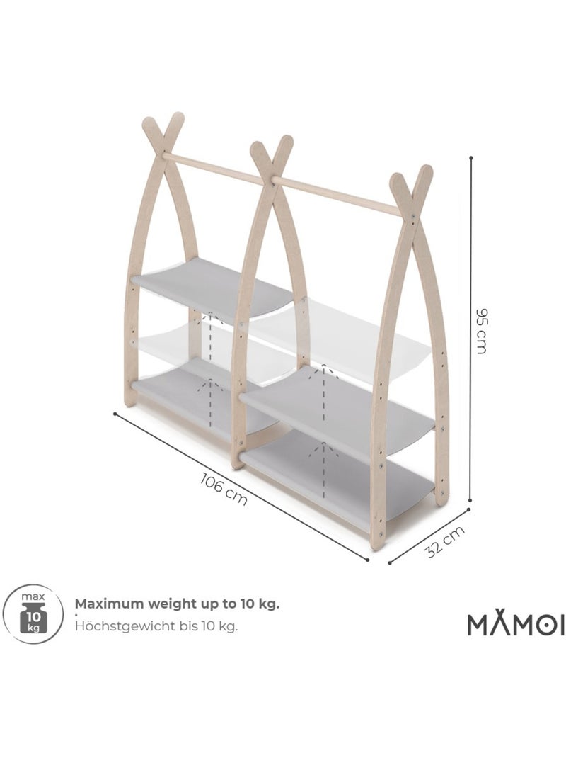 Portant à vêtements enfant mamoi bois naturel 106 × 32 × 95 cm Gris clair - Kiabi