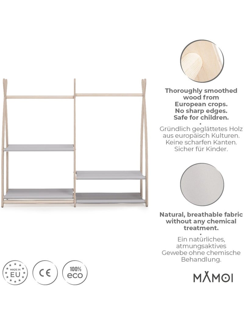 Portant à vêtements enfant mamoi bois naturel 106 × 32 × 95 cm Gris clair - Kiabi