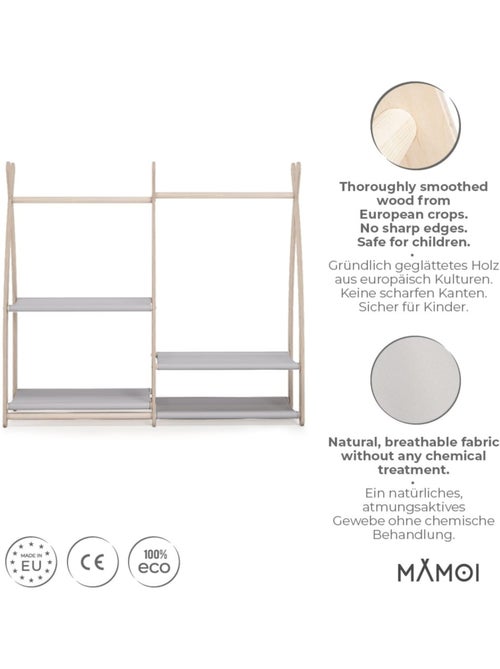 Portant à vêtements enfant mamoi bois naturel 106 × 32 × 95 cm - Kiabi