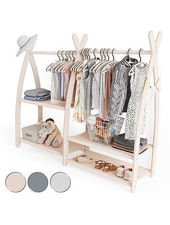 Portant à vêtements enfant mamoi bois naturel 106 × 32 × 95 cm