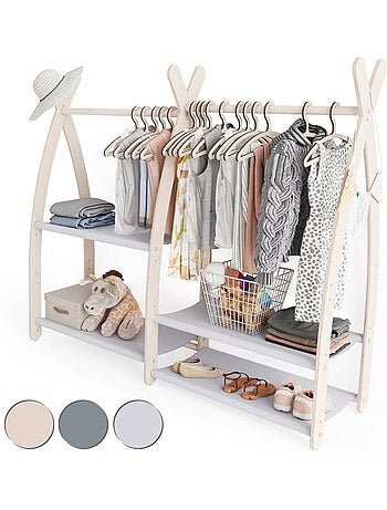 Portant à vêtements enfant mamoi bois naturel 106 × 32 × 95 cm