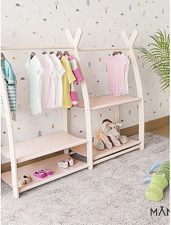 Portant à vêtements enfant mamoi bois naturel 106 × 32 × 95 cm