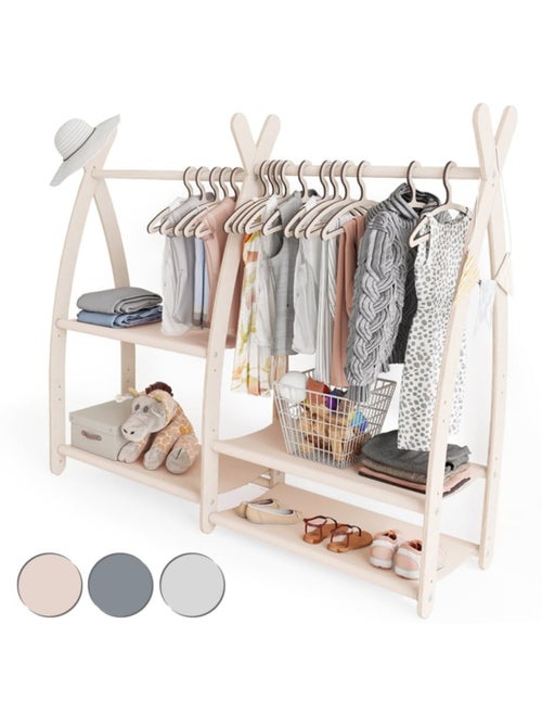 Portant à vêtements enfant mamoi bois naturel 106 × 32 × 95 cm - Kiabi