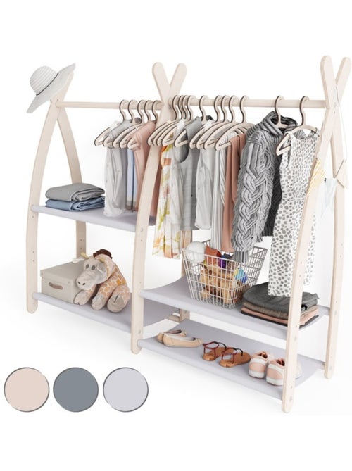 Portant à vêtements enfant mamoi bois naturel 106 × 32 × 95 cm - Kiabi