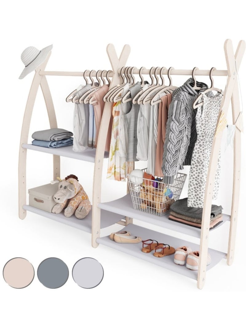Portant à vêtements enfant mamoi bois naturel 106 × 32 × 95 cm Gris - Kiabi